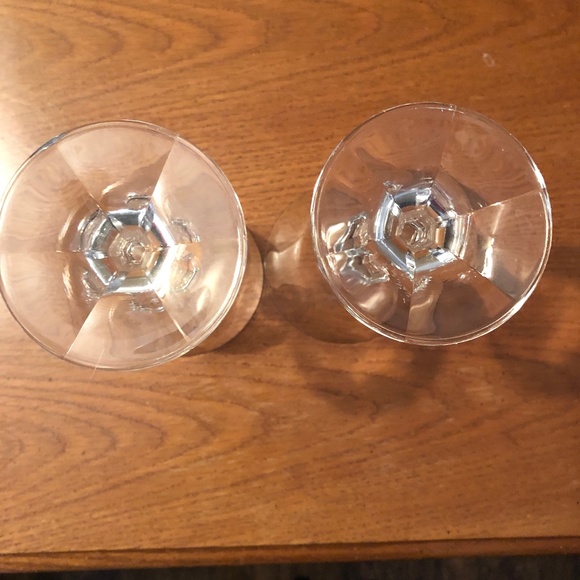 Set of 2 Pristine Crystal Long Stemmed Wine Glasses, Water Goblets 7 1/4" Flared - Picture 4 of 8